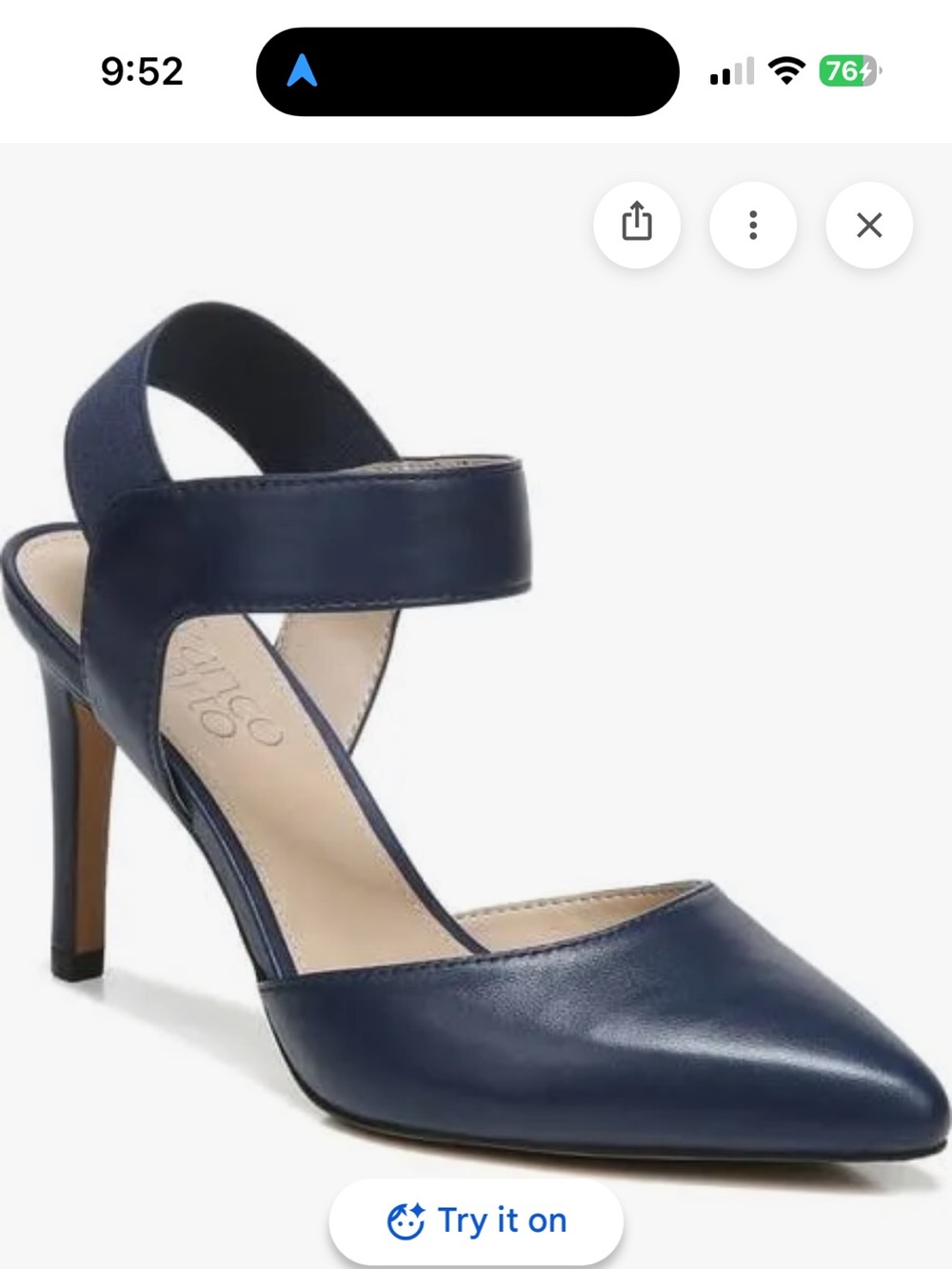Franco Sarto Navy Pointed Toe Slingback Pumps 8.5